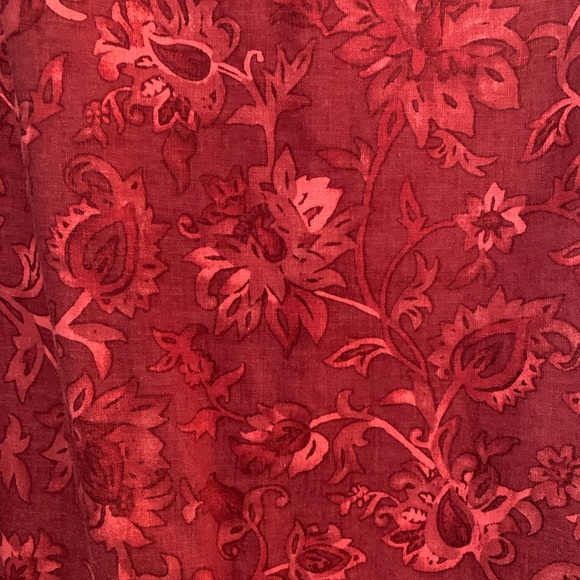 NWT Coldwater Creek Elegant Red Floral Linen Blend Dress - Picture 2 of 6